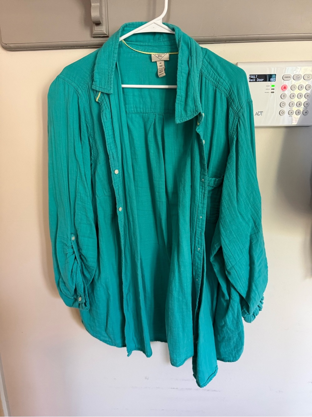 St. John's Bay Teal Button-Front Women's Shirt